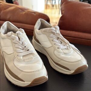 White and Tan Sneakers